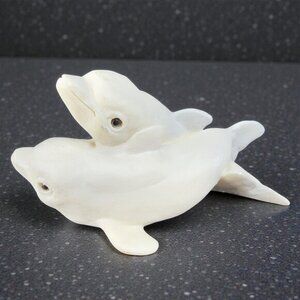 Stone Critters Dolphins Small Figurine Made in the USA Whimsical Resin‎ Figure